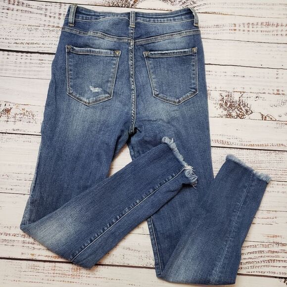 Bridge by Gly jeans - Curvy High Rise Ankle distressed skinny jeans raw hem - Picture 3 of 13